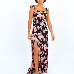 Flynn Skye Floral Print Maxi Dress with Slit